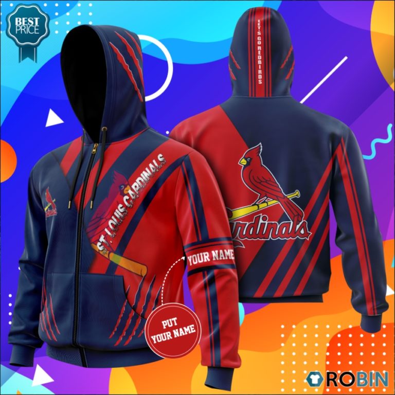 Personalized St. Louis Cardinals Let’s Go Red Birds All Over Printed Hoodie and Zip Up