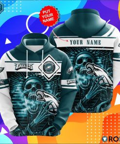 Philadelphia Eagles Skull 3D Print Hoodie
