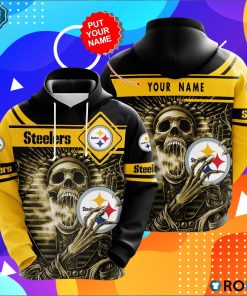 Pittsburgh Steelers Skull 3D Print Hoodie