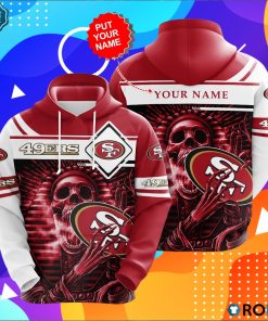 San Francisco 49ers Skull 3D Print Hoodie