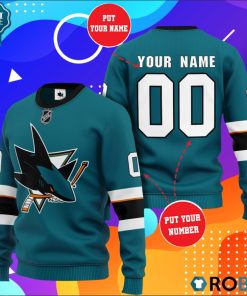 San Jose Sharks Personalized All Over Print Sweater San Jose Sharks Personalized All Over Print Sweater