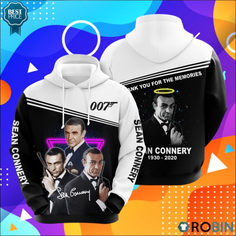 Sean Connery 007 1930 2020 Thank You For The Memories 3D Print Hoodie