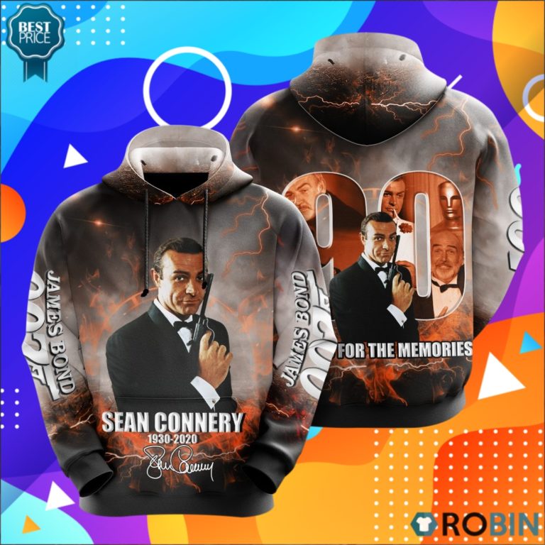 Sean Connery 90th 1930 2020 Thank You For The Memories 3D Print Hoodie