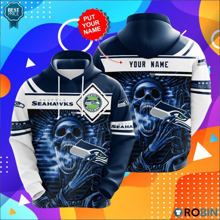 Seattle Seahawks Skull 3D Print Hoodie