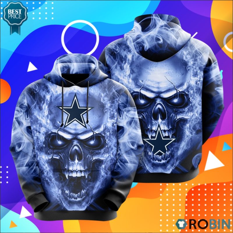 Skull Dallas Cowboys 3D Print Hoodie - RobinPlaceFabrics