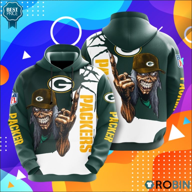 Skull NFL Green Bay Packers 3D Print Hoodie