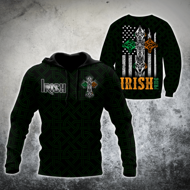 St. Patrick Cross Irish Pride 3d Hoodie, T-shirt
