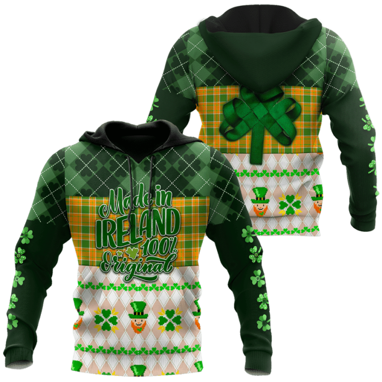 St.patrick Made In Ireland 100% Original 3d Hoodie, T-shirt