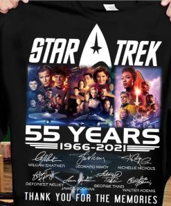 Star Trek 55 Years 1966 - 2021 Signature Thank You For The Memories T-shirt And Hoodie