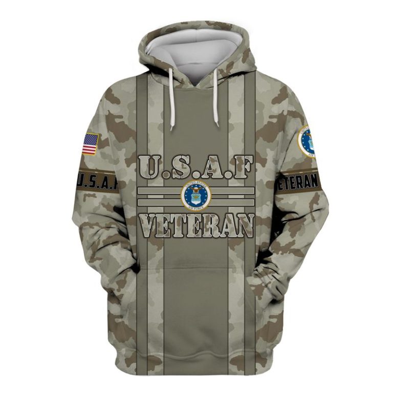 US Air Force Veteran Camouflage 3D Hoodie, T-shirt AF0102
