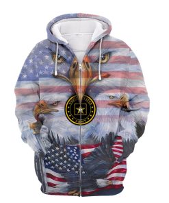 US Army Bald Eagle American FLag 3D Hoodie, T-shirt AM0102 US Army Bald Eagle American FLag 3D Hoodie, T-shirt AM0102
