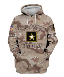 US Army Veteran Camouflage 3D Hoodie, T-shirt