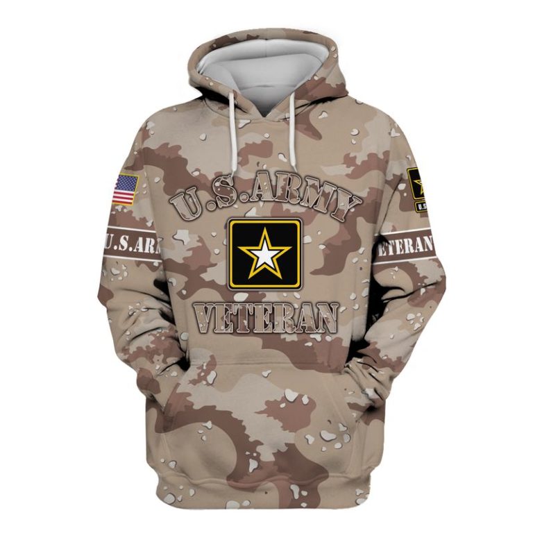 US Army Veteran Camouflage 3D Hoodie, T-shirt USAM3101858