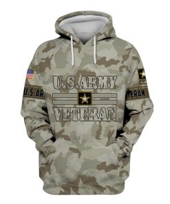 US Army Veteran Camouflage 3D Hoodie, T-shirt AM0102