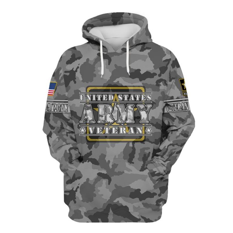US Army Veteran Camouflage 3d Hoodie, T-shirt AM3101