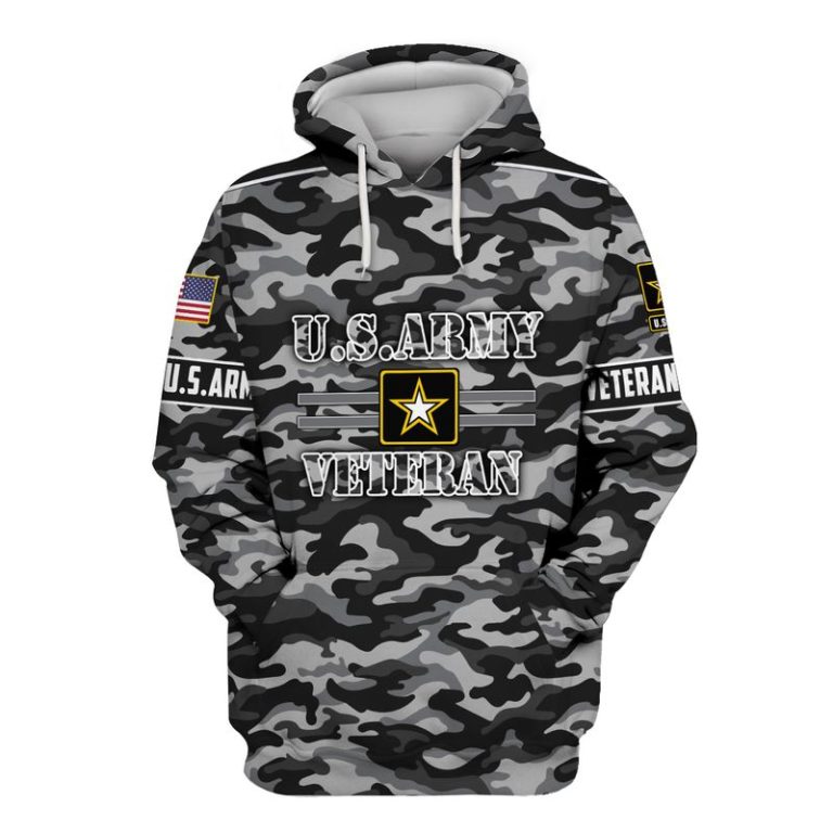 US Army Veteran Camouflage 3d Hoodie, T-shirt AM310121