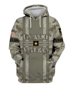 US Army Veteran Camouflage 3d Hoodie, T-shirt AMV3101
