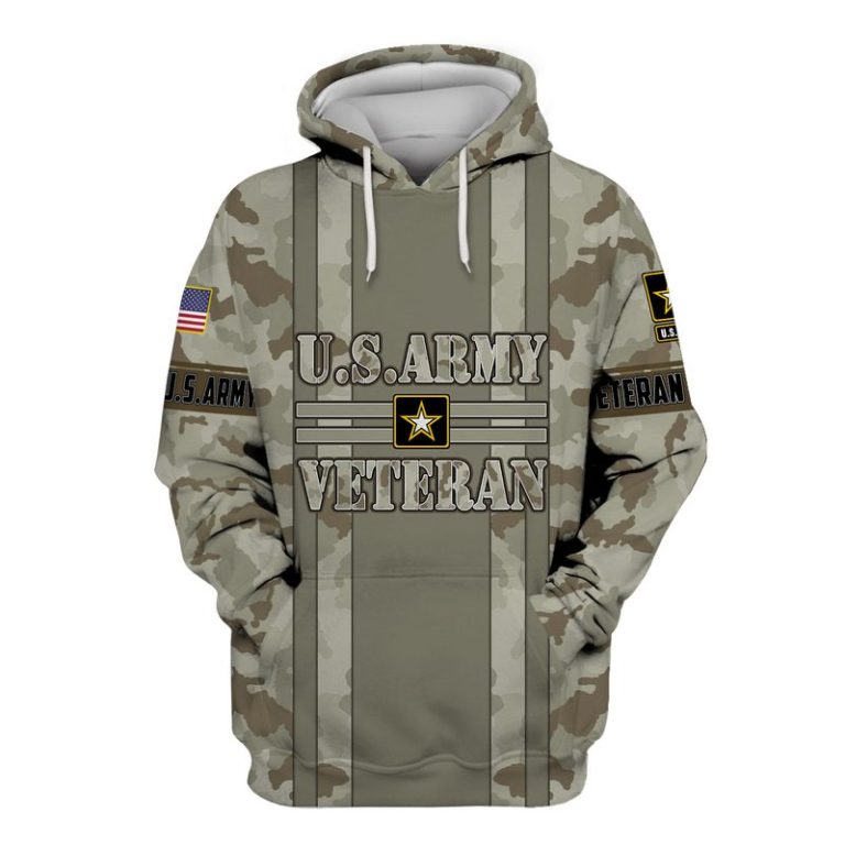 US Army Veteran Camouflage 3d Hoodie, T-shirt AMV3101