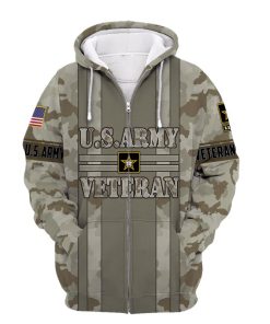 US Army Veteran Camouflage 3d Hoodie, T-shirt AMV3101