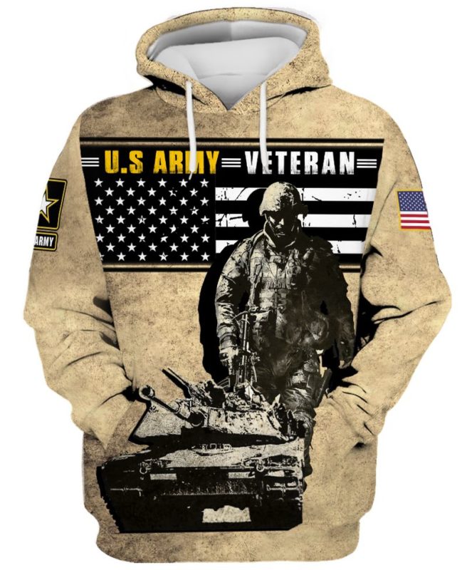 US Army Veteran Soldier 3D Hoodie, T-shirt