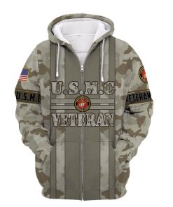 US Marine Corps Veteran Camouflage 3D Hoodie, T-shirt MC0102