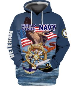 US Navy Veteran Bald Eagle 3D Hoodie, T-shirt