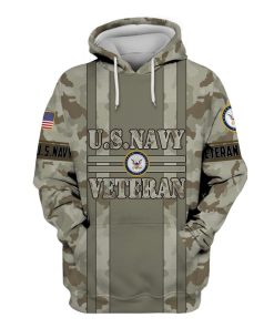 US Navy Veteran Camouflage 3d Hoodie, T-shirt NVV3101