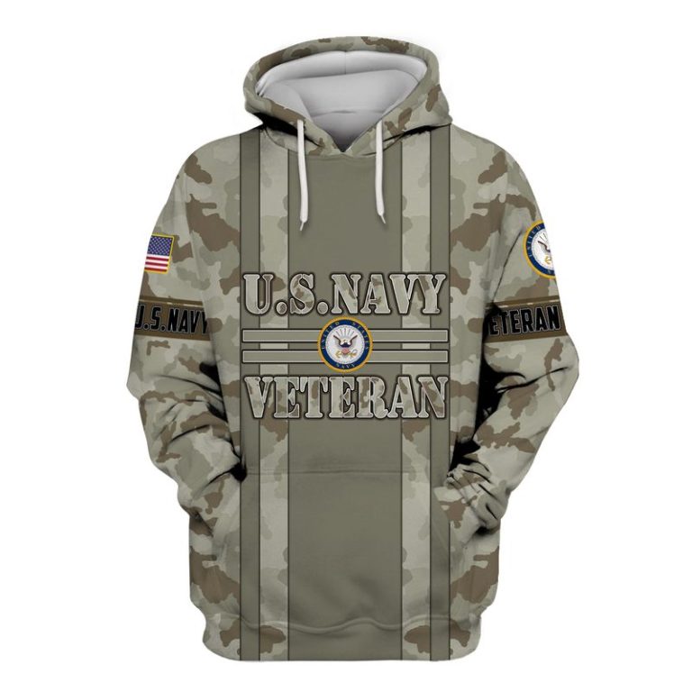 US Navy Veteran Camouflage 3d Hoodie, T-shirt NVV3101