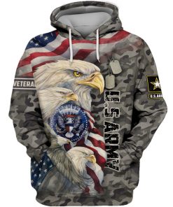 Us Army Veteran Bald Eagle Camouflage 3d Hoodie, T-shirt