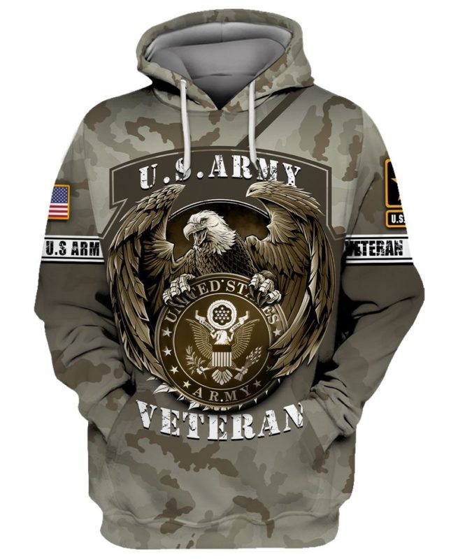 Us Army Veteran Bald Eagle Camouflage 3d Hoodie, T-shirt AM3101