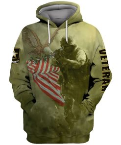 Us Army Veteran Bald Eagle Soldier American Flag 3d Hoodie, T-shirt