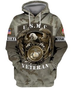 Us Marine Corps Veteran Bald Eagle Camouflage 3d Hoodie, T-shirt AM3101