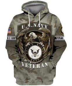 Us Navy Veteran Bald Eagle Camouflage 3d Hoodie, T-shirt AM3101