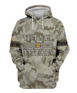 Viet Nam Veteran Camouflage 3D Hoodie, T-shirt AM0102