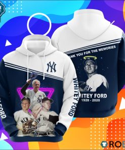 Whitey Ford 1928 2020 New York Yankees Thank You For The Memories 3D Print Hoodie