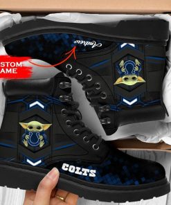Personalized Baby Yoda Hug Indianapolis Colts Boot, Custom Timblerland Boots