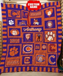 Personalized Clemson Tigers Ncaa Quilt Blanket Personalized Clemson Tigers Ncaa Quilt Blanket