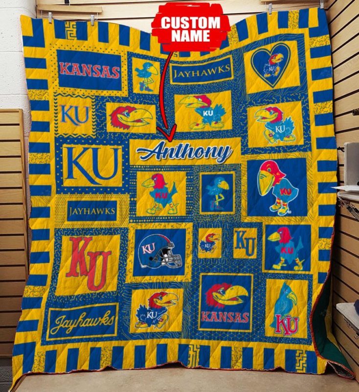 Personalized Kansas Jayhawks Ncaa Quilt Blanket