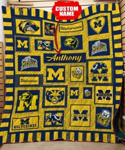 Personalized Michigan Wolverines Ncaa Quilt Blanket