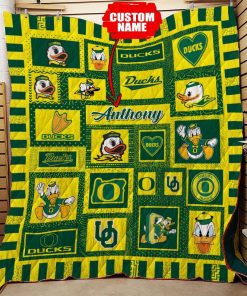 Personalized Oregon Ducks Ncaa Quilt Blanket