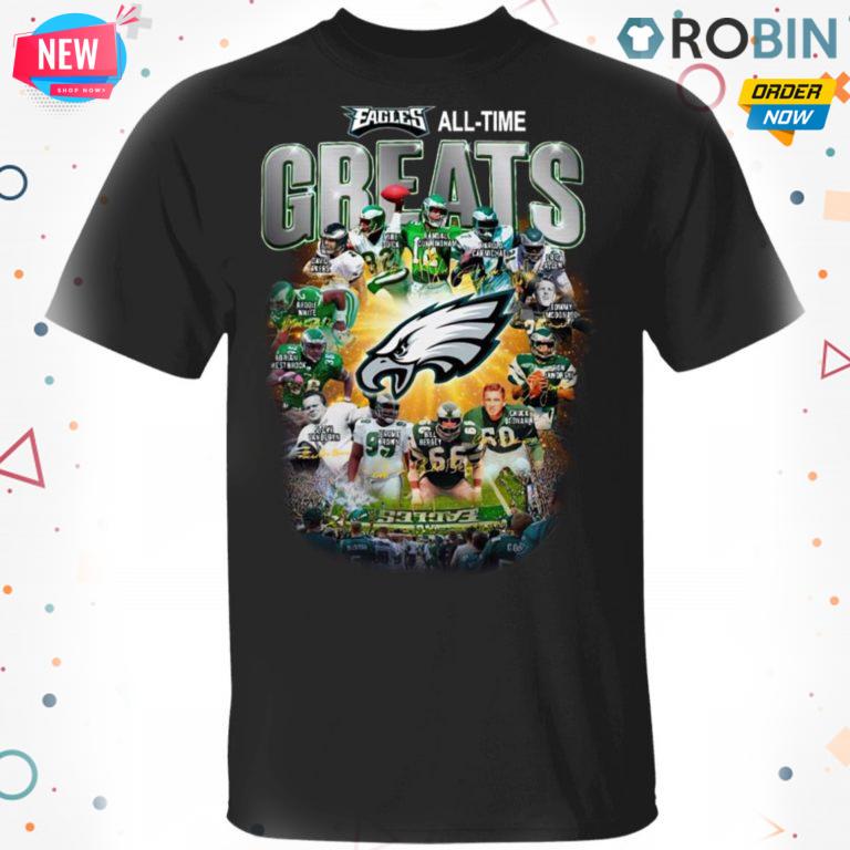 Philadelphia Eagles All Time Greats Signatures T-shirt – Hoodie – Ls