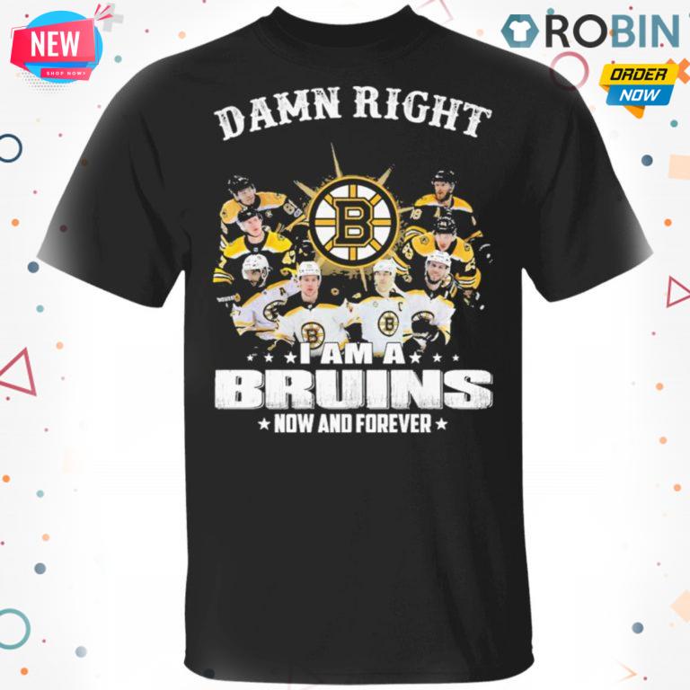 Damn Right I Am A Boston Bruins Now And Forever T-shirt – Hoodie – Ls