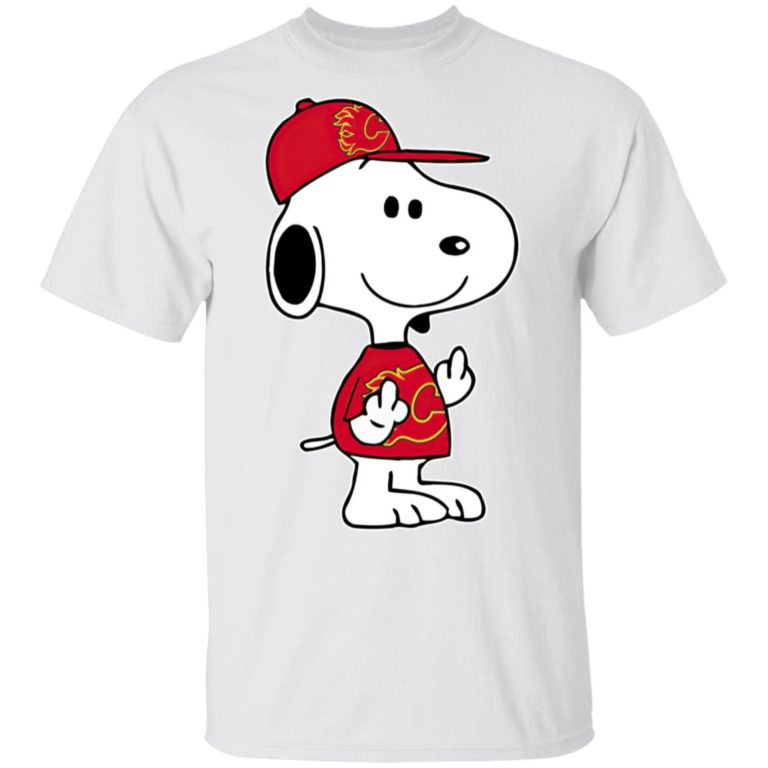Snoopy Calgary Flames NHL Double Middle Fingers Fck You T Shirt, Sweatshirt, Hoodie