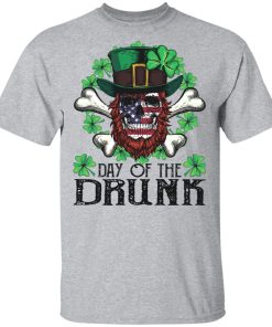 Day of The Drunk American Flag Skull Patrick's Day T-Shirt, Hoodie