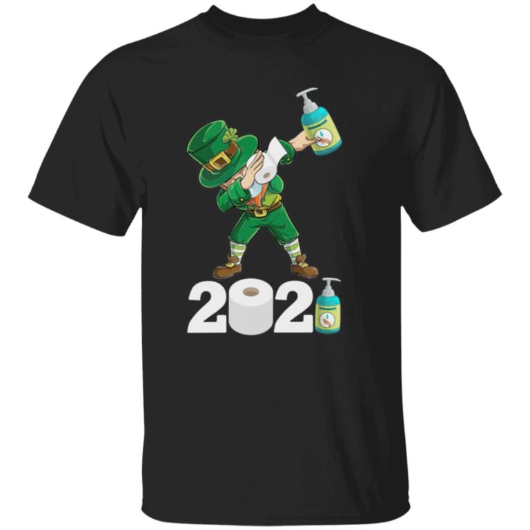 St Patrick's Day Dabbing Leprechaun Social Distancing Toilet Paper 2021 Quarantine T-Shirt, Hoodie