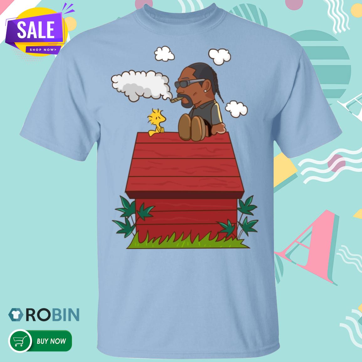 Snoop Dogg Smoking On Snoopy House T Shirt Robinplacefabrics
