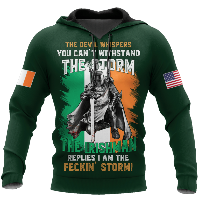 Templar Knight The Irish Man 3D Hoodie, T Shirt
