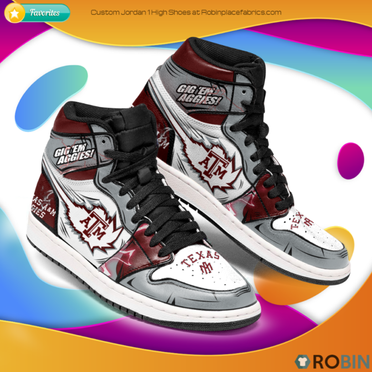 Texas A&m Aggies Team Gig ’em Aggies Jordan 1 High Sneaker