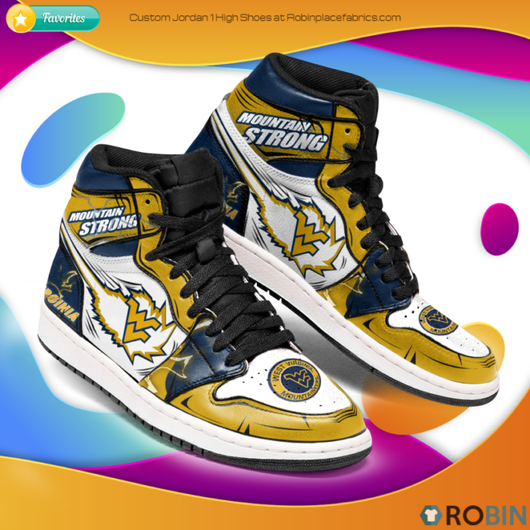 West Virginia Mountaineers Team Mountain Strong Jordan 1 High Sneaker