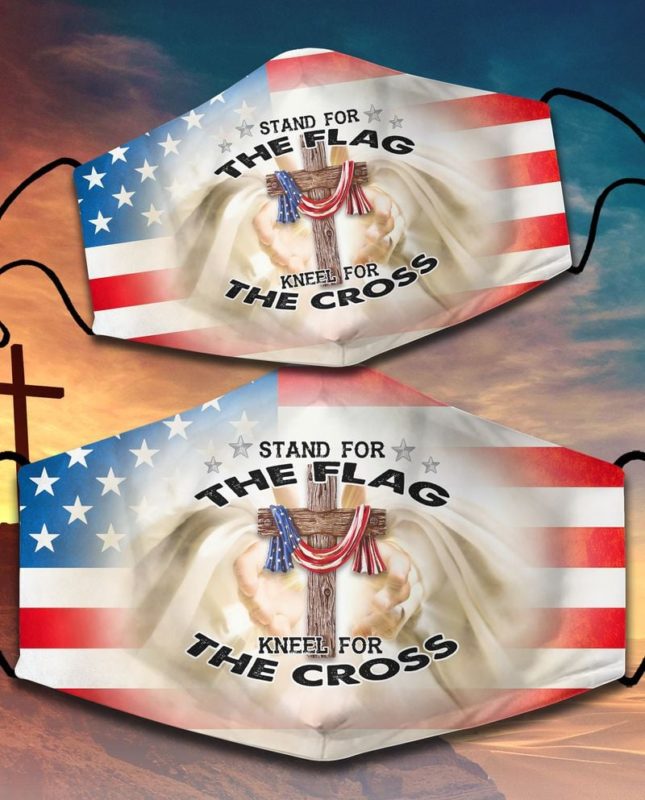 Stand For The Flag Kneel For The Cross Face Mask with PM2.5 Filter